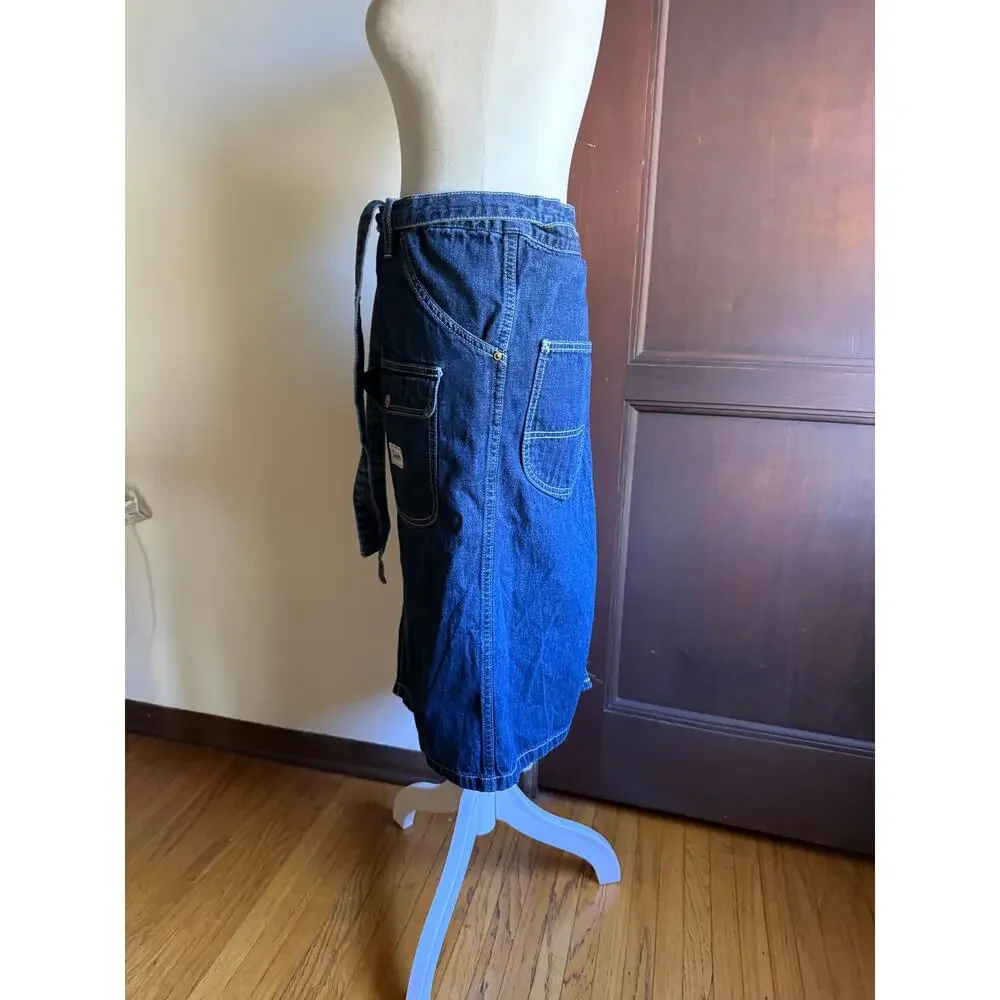 Vintage LEE Edwin Denim Japan Retro Utility Apron Wrap Skirt One Size